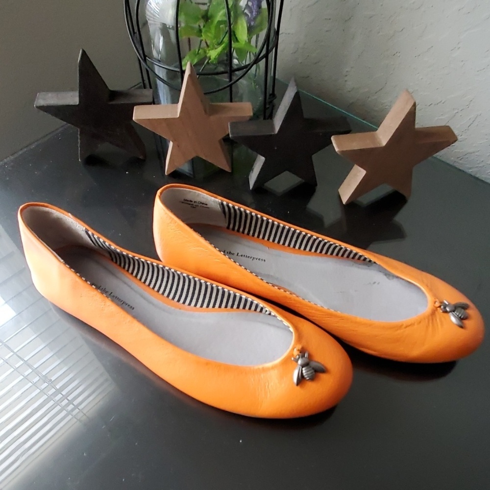 Orange flats shoes